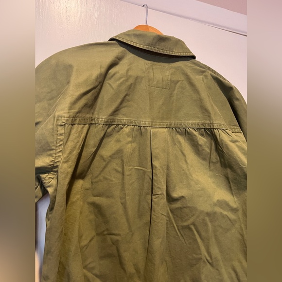 Madewell Olive Green Baylow Cropped Button Chore Jacket Size Medium - Picture 6 of 8